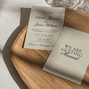 Elegant Old Money Whimsical Retro Fancy Wedding Invitation