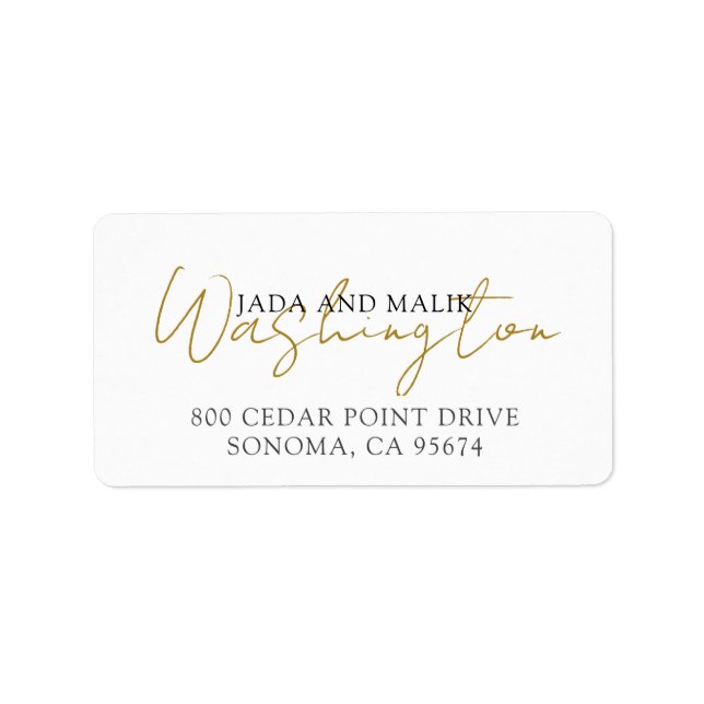 Elegant old Script Name Couple's Return Address Label (Front)