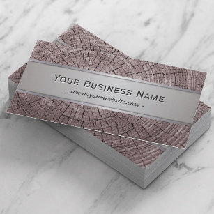 Elegant Old Wood Tree Rings Texture Business Card