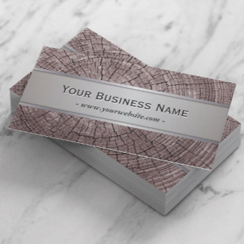 Elegant Old Wood Tree Rings Texture Business Card by cardfactory at Zazzle