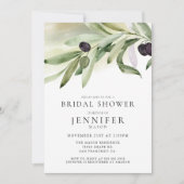 Elegant Olive Branch Bridal Shower Invitation (Front)