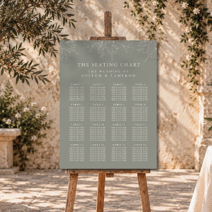 Elegant Olive Branch Italy Wedding Seating Chart Foam Board