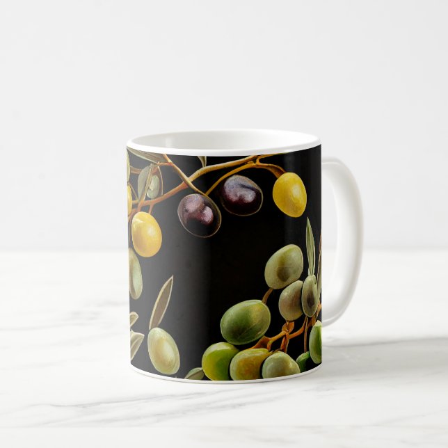Elegant Olive Branch Mug (Front Right)