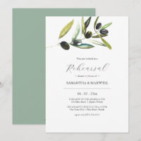 Elegant Olive Branch Rehearsal Dinner
