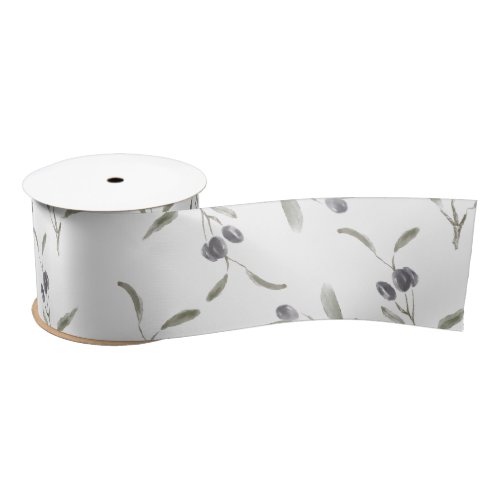 Elegant Olive Branch Satin Ribbon