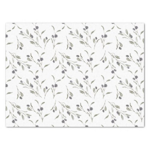 Elegant Olive Branch Tissue Paper