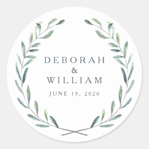 Elegant Olive Branch Wedding Envelope Seal