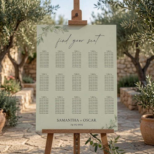 Elegant Olive Branch Wedding Green Poster