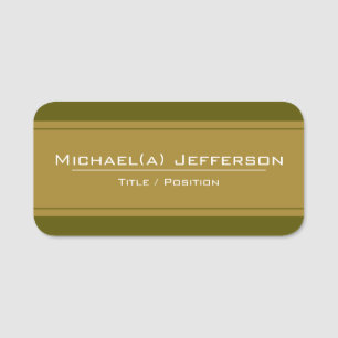 Elegant Olive Green and Yellow Brown Modern Badge