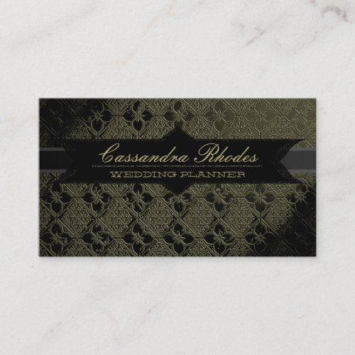 Elegant Olive Green &amp; Black Business Card
