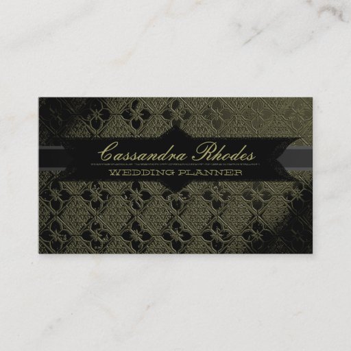 Customizable Elegant Olive Green &amp; Black Business Card