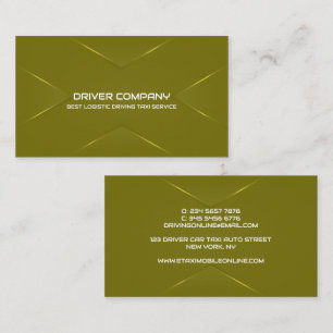 Elegant Olive green Chauffeur Driver Business Card