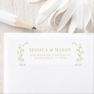 Elegant Olive Green Floral Return Address Labels