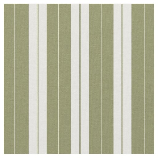 Elegant Olive Green French Ticking Stripe Fabric