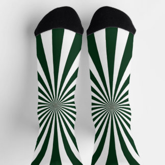 Elegant olive green geometric pattern Modern Socks
