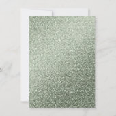 Elegant Olive Green Marble & Glitter Wedding Invitation (Back)