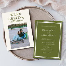 Elegant Olive Green Minimalist Wedding