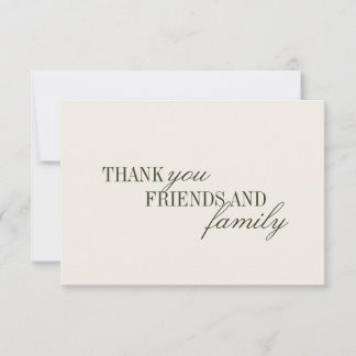 Elegant Olive Green Old Money Wedding  Thank You Card