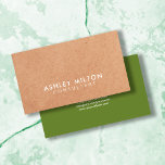 Elegant Olive Green Printed Kraft Consultant Business Card at Zazzle
