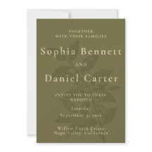 Elegant Olive Green Tulip Botanical Wedding