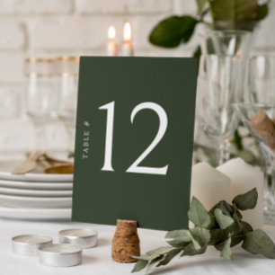 Elegant Olive Green Wedding Table Number Card