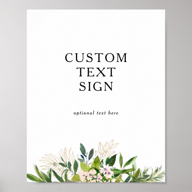 Elegant Olive Greenery Cards and Gifts Custom Sign (Front)