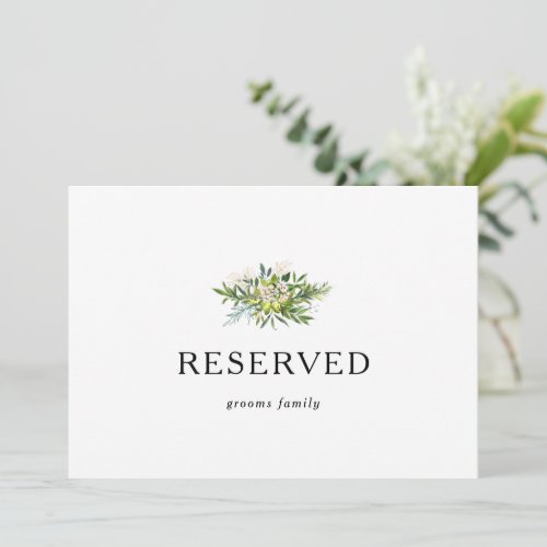 Elegant Olive Greenery Reserved Sign