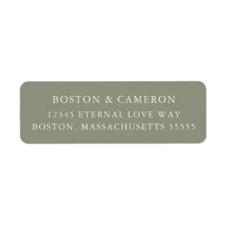 Elegant Olive Sage Green Personalized Return Label