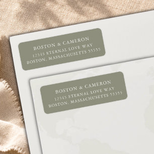 Elegant Olive Sage Green Personalized Return Label