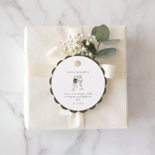 Elegant Olive wood Green Wedding Favor Tags