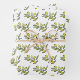 Elegant Olives Wrapping Paper Sheets