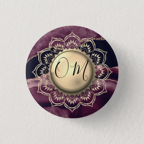 Elegant OM Mandala Marble     Button