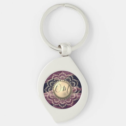 Elegant OM Mandala Marble      Keychain