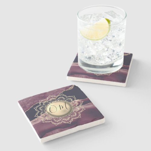 Elegant OM Mandala Marble       Stone Coaster