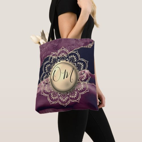 Elegant OM Mandala Marble Tote Bag