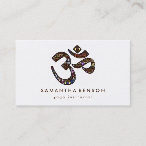 Elegant Om Symbol Logo Yoga Business Card