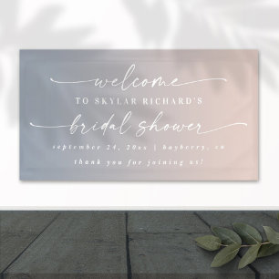 Elegant Ombre Blue & Pink Bridal Shower Welcome Banner
