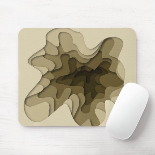 Elegant Ombre Brown Waves Mouse Pad