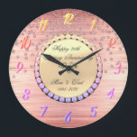 Elegant Ombre Diamonds 25th Wedding Anniversary Large Clock<br><div class="desc">Elegant ombre diamonds wedding anniversary clock.</div>