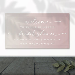 Elegant Ombre Mauve & Ivory Bridal Shower Welcome Banner