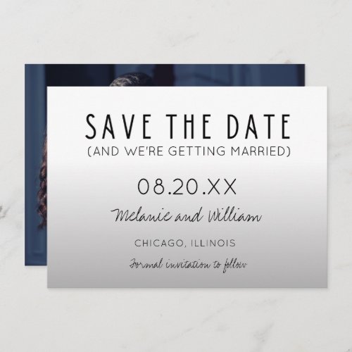 Elegant Ombre Photo Wedding Save the Dates