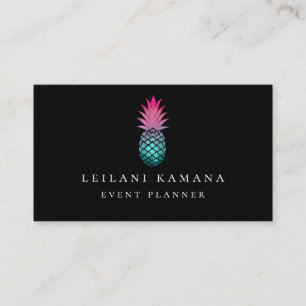 Elegant Ombre Pineapple Business Card