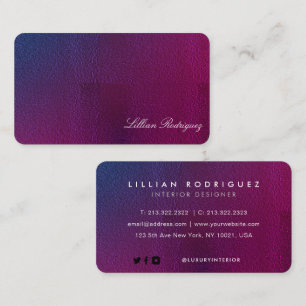 Elegant Ombre Pink and Violet Gradient Abstract Business Card