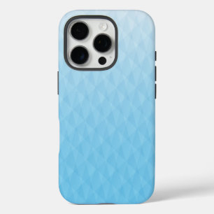 Elegant Ombre Sky Blue Geometric Design iPhone 16 Pro Case