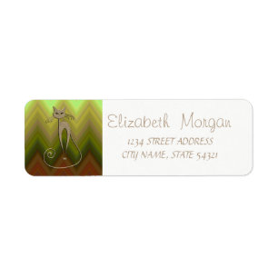 Elegant Ombre ZigZag, Cat Address Label