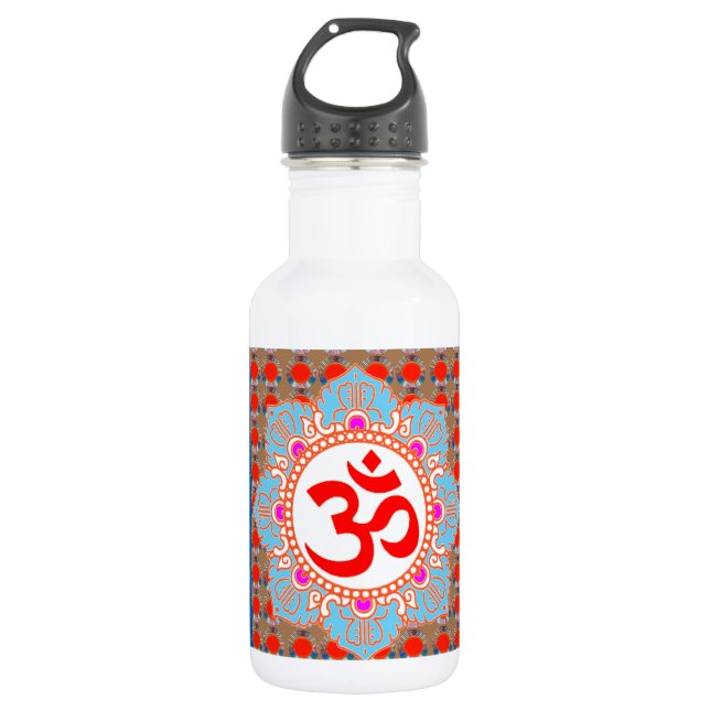 Elegant OmMANTRA Mantra: Yoga Meditation Healing A Stainless Steel Water Bottle (Front)