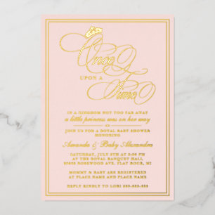 Elegant Once Upon A Time Princess Baby Shower Foil Invitation