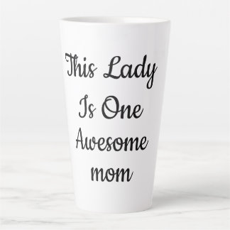 Elegant "One Awesome Mom" Script Coffee  Latte Mug