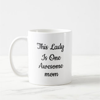 Elegant "One Awesome Mom" Script Coffee  Mug