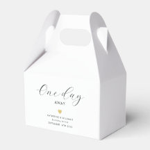 Elegant One Day Away Gold Heart Rehearsal Dinner